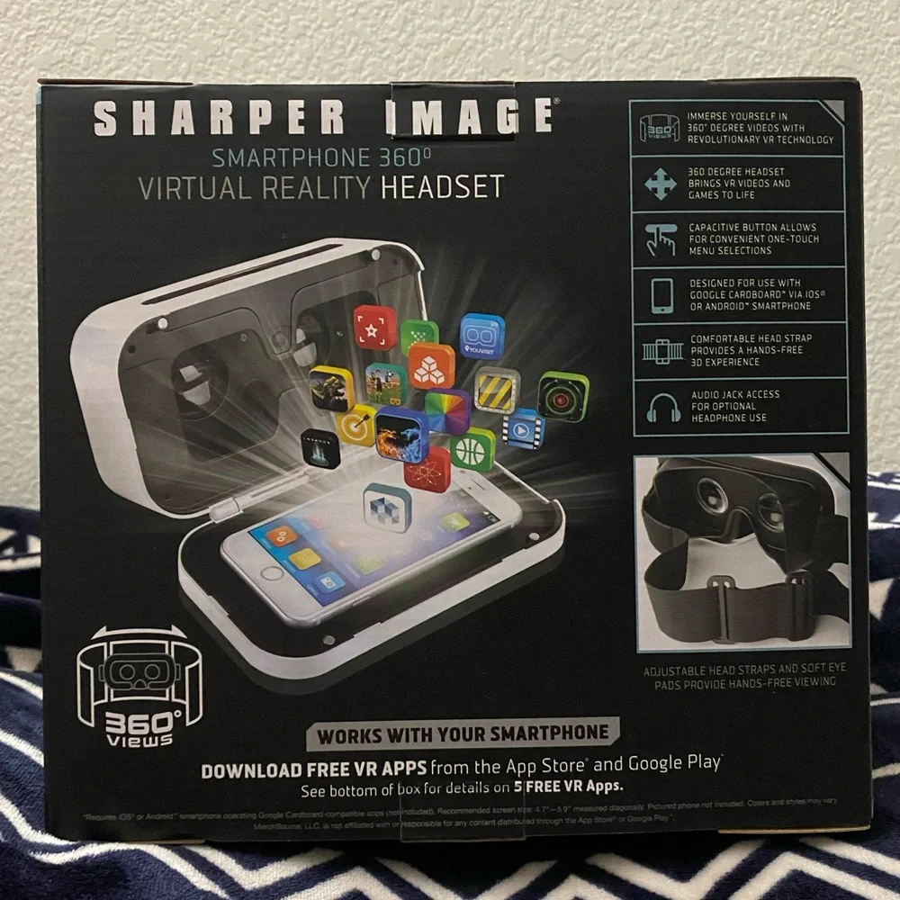 ‼️CLEARANCE‼️ Sharper Image Smartphone 360Degree Virtual Reality Headset - White